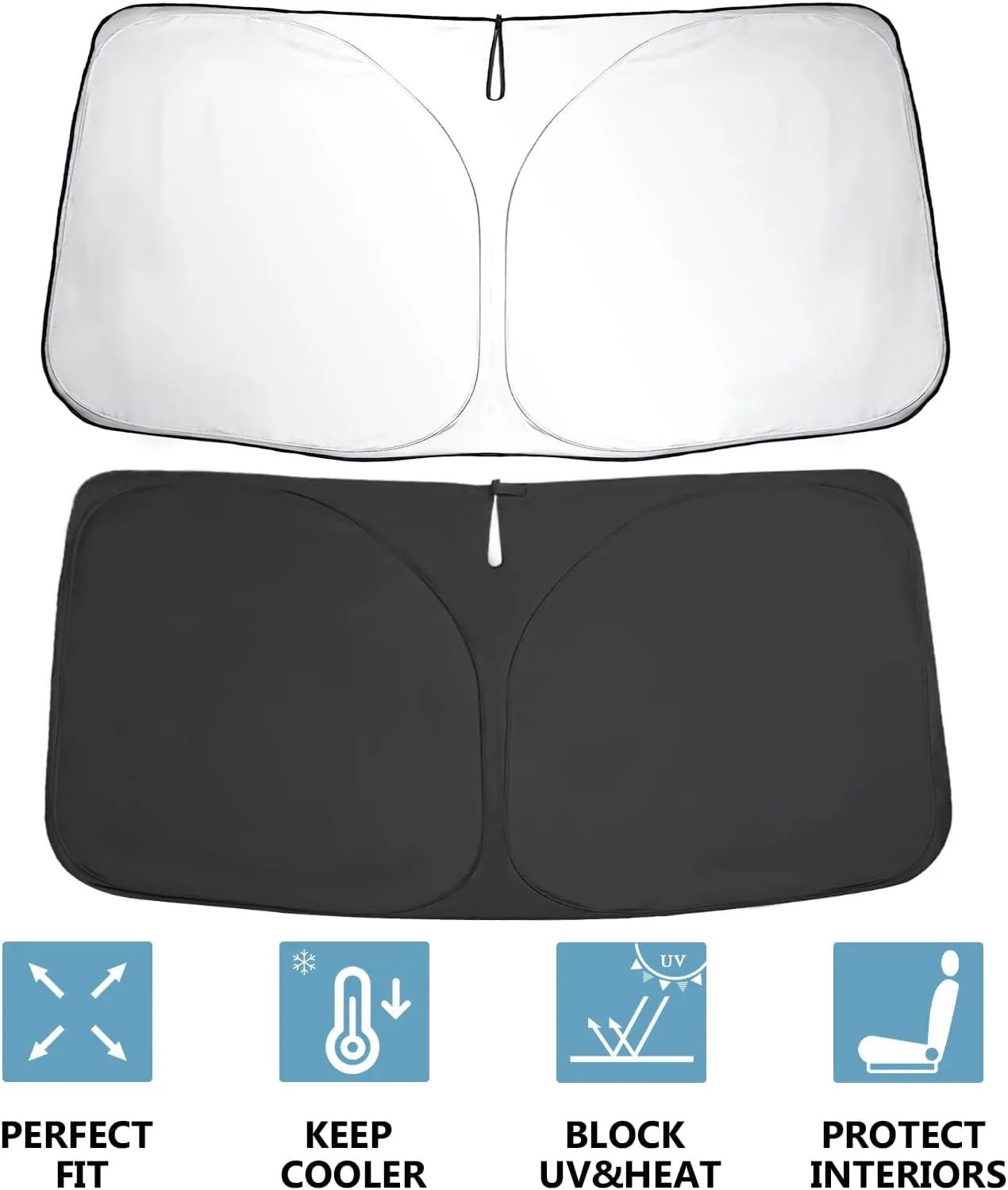 SKTU 2024 2025 Compass Front Windshield Sunshade for 2022 2023 2024 2025 JEE p Compass Windshield Sunshade Foldable for Blocks UV Rays and Blocks Heat and Sun Keeps Vehicle Cool