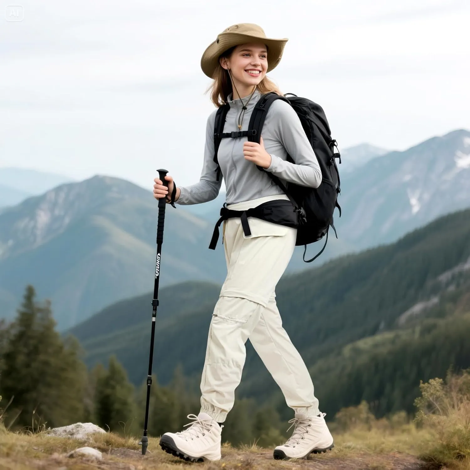 smawell Women's Hiking Pants Convertible Lightweight Zip-Off Outdoor Pants Quick Dry Joggers with Pocket