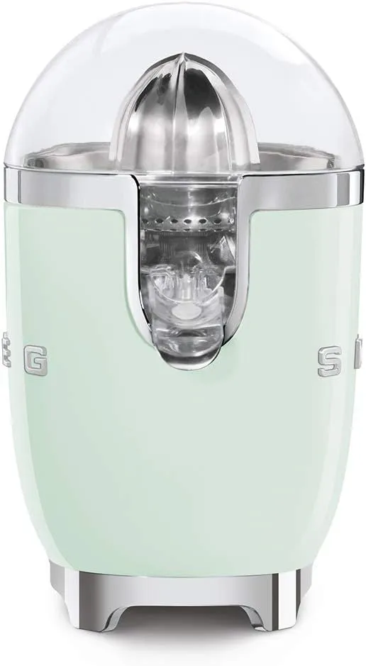 SMEG 50's Retro Style Citrus Juicer with Drip Free Spout, Automatic Activation, and Efficient Straining, Pastel Green CJF11PGUS