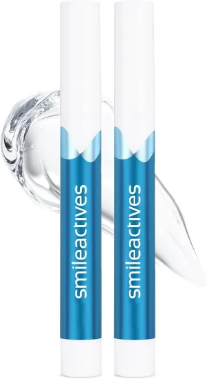 Smileactives Teeth Whitening Pen for White Smile, Fast Tooth Whitener and Stain Remover with Precision Brush Tip, Dental Quality Whitening Gel, Travel Pen, Easy to Use, Vanilla Mint Flavor, 2 Pack