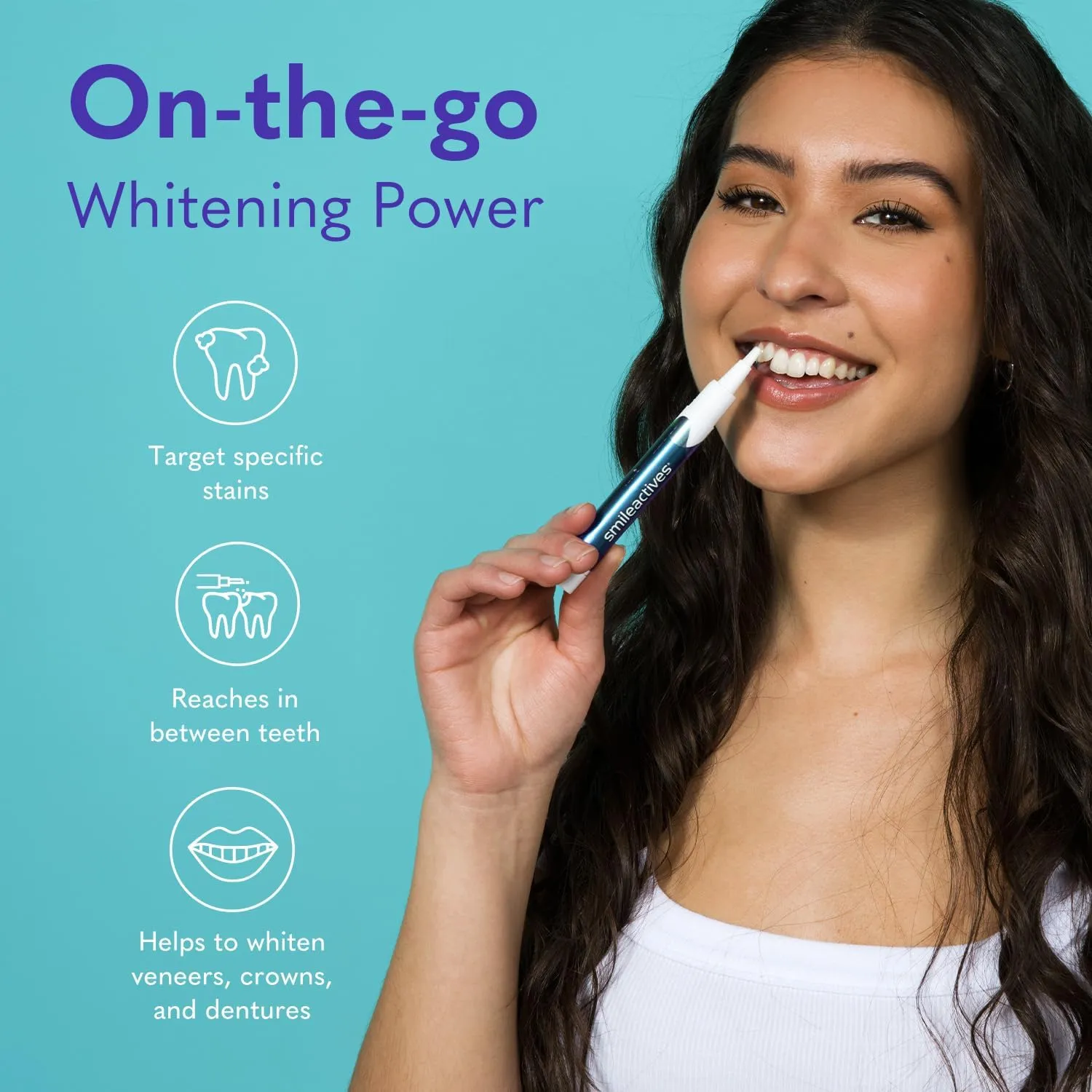 Smileactives Teeth Whitening Pen for White Smile, Fast Tooth Whitener and Stain Remover with Precision Brush Tip, Dental Quality Whitening Gel, Travel Pen, Easy to Use, Vanilla Mint Flavor, 2 Pack