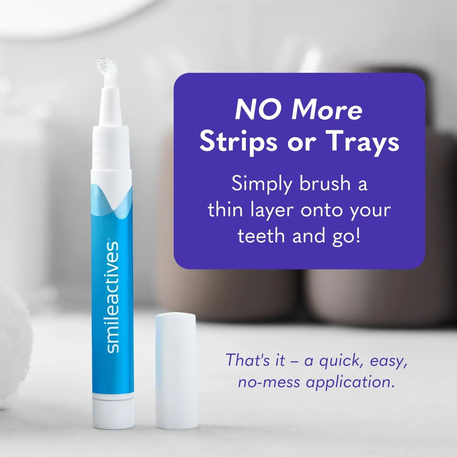 Smileactives Teeth Whitening Pen for White Smile, Fast Tooth Whitener and Stain Remover with Precision Brush Tip, Dental Quality Whitening Gel, Travel Pen, Easy to Use, Vanilla Mint Flavor, 2 Pack