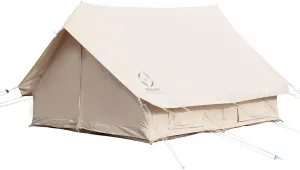 S'more Hommi Canvas Glamping Tent, 4-Season Camping Tent for Hiking and Backpacking, Large Cabin Tent Accommodate 4 Person, Ideal for Families or Groups of Friends