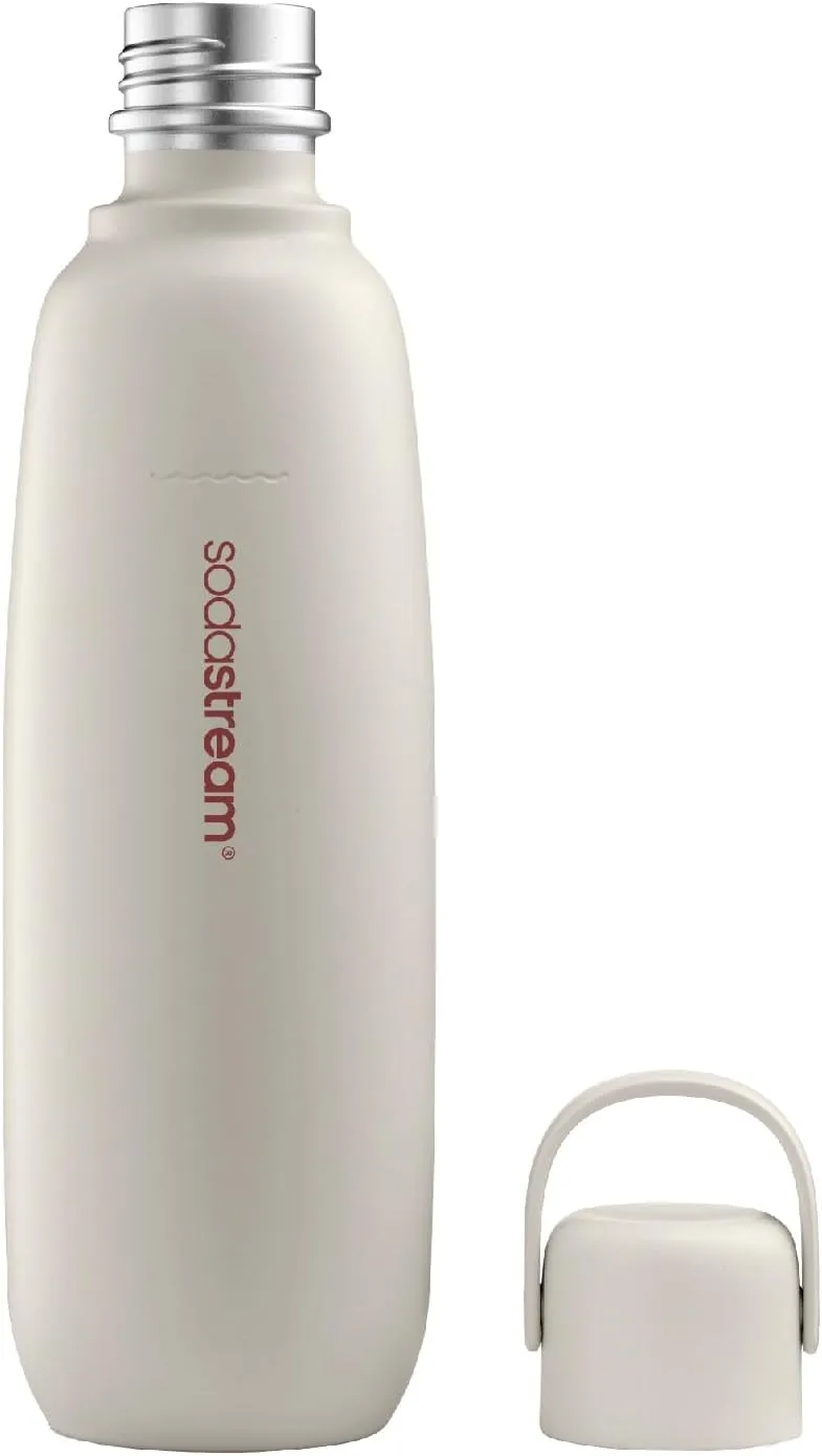 SodaStream 0.9 L Fizz&go Cool Metal Bottle Sand, Dishwasher Safe, Compatible with Duo, E-Duo, Terra and Much More, Keeps Warm and Cold for up to 12 Hours, BPA-Free, Pack of 1