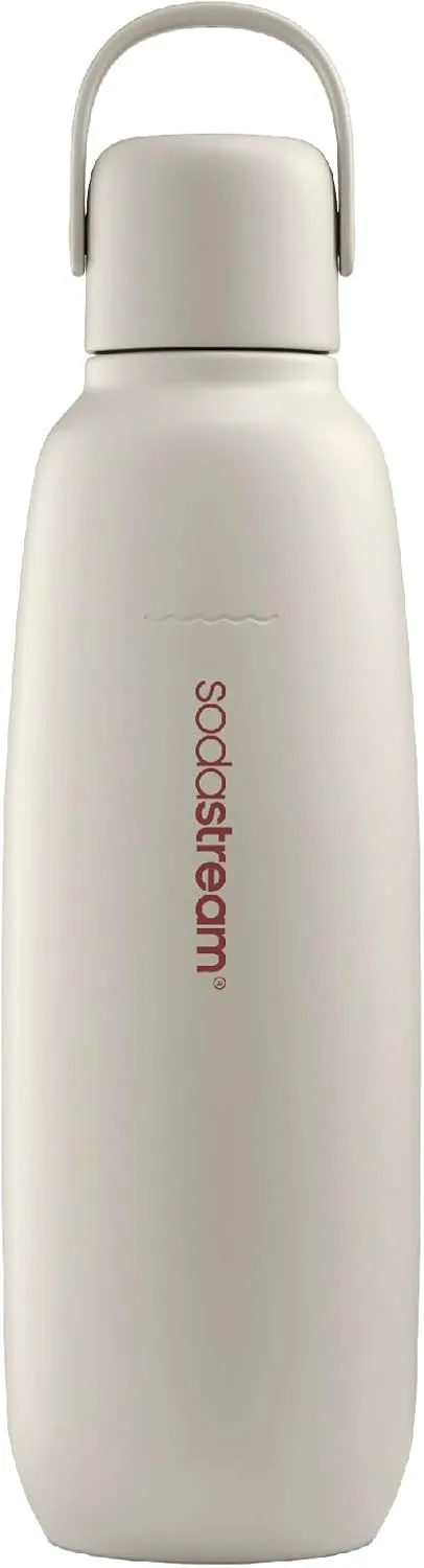 SodaStream 0.9 L Fizz&go Cool Metal Bottle Sand, Dishwasher Safe, Compatible with Duo, E-Duo, Terra and Much More, Keeps Warm and Cold for up to 12 Hours, BPA-Free, Pack of 1