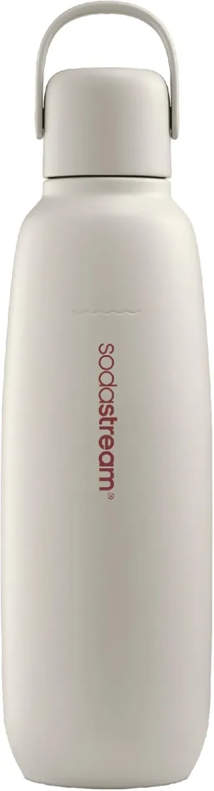 SodaStream 0.9 L Fizz&go Cool Metal Bottle Sand, Dishwasher Safe, Compatible with Duo, E-Duo, Terra and Much More, Keeps Warm and Cold for up to 12 Hours, BPA-Free, Pack of 1