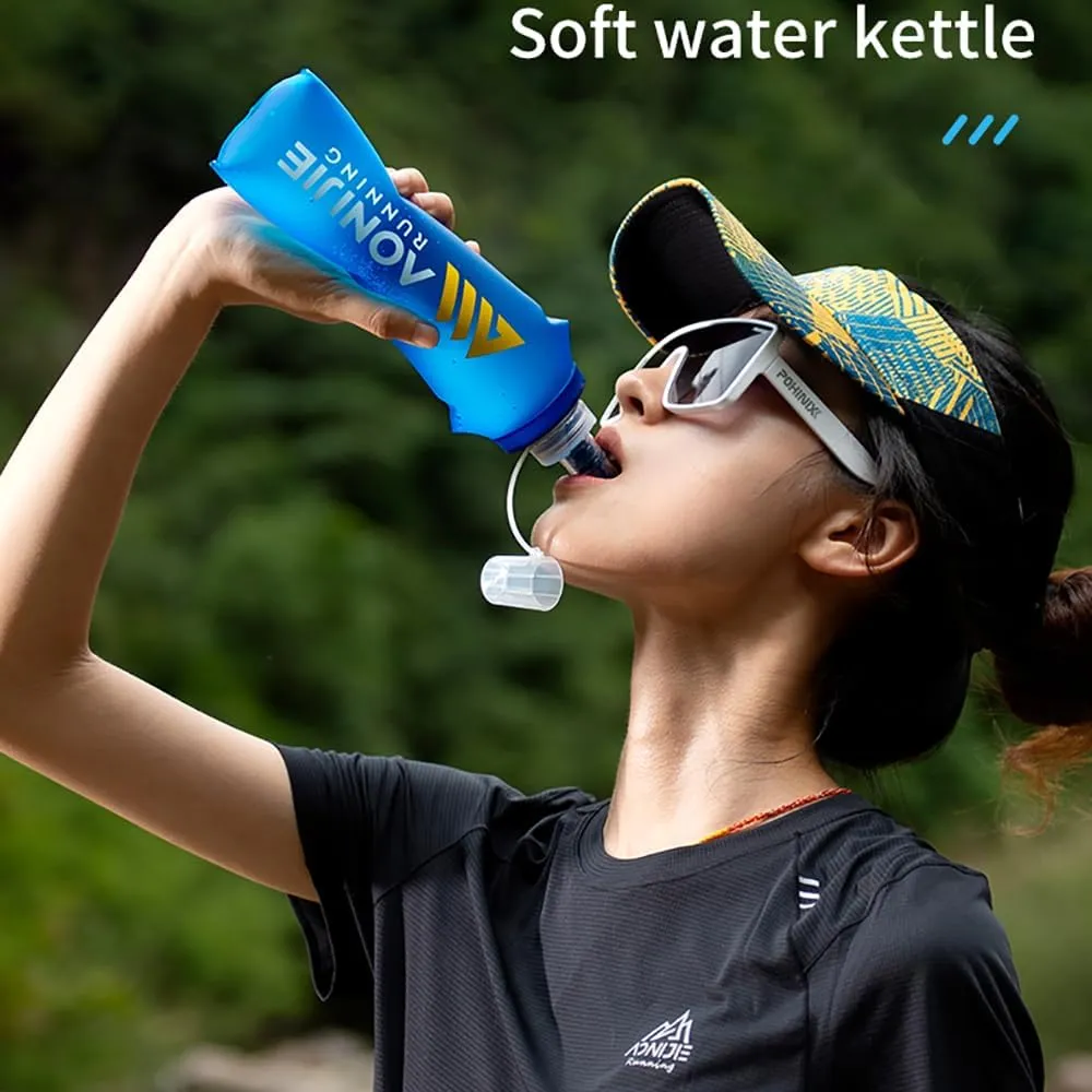 Soft Flasks TPU Collapsible Foldable Water Bottles for Hydration Pack Running Hiking Cycling Climbing (250ml bottle)