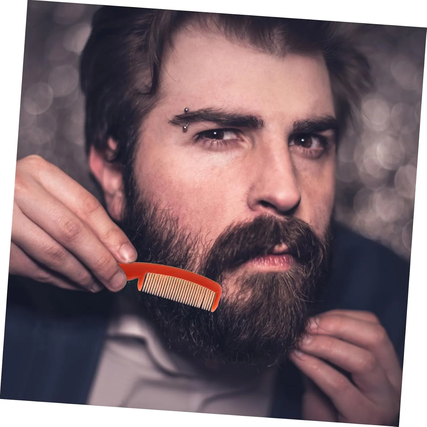 SOIMISS 3 Sets Pcs Stainless Steel Eyebrow Grooming Kit Beard Trimmer Scissors Set Nose Hair Trimmer Beard Comb Kit for Men