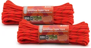 S.O.L. Survive Outdoors Longer 550 Reflective Tinder Cord, 50ft (Pack of 2)
