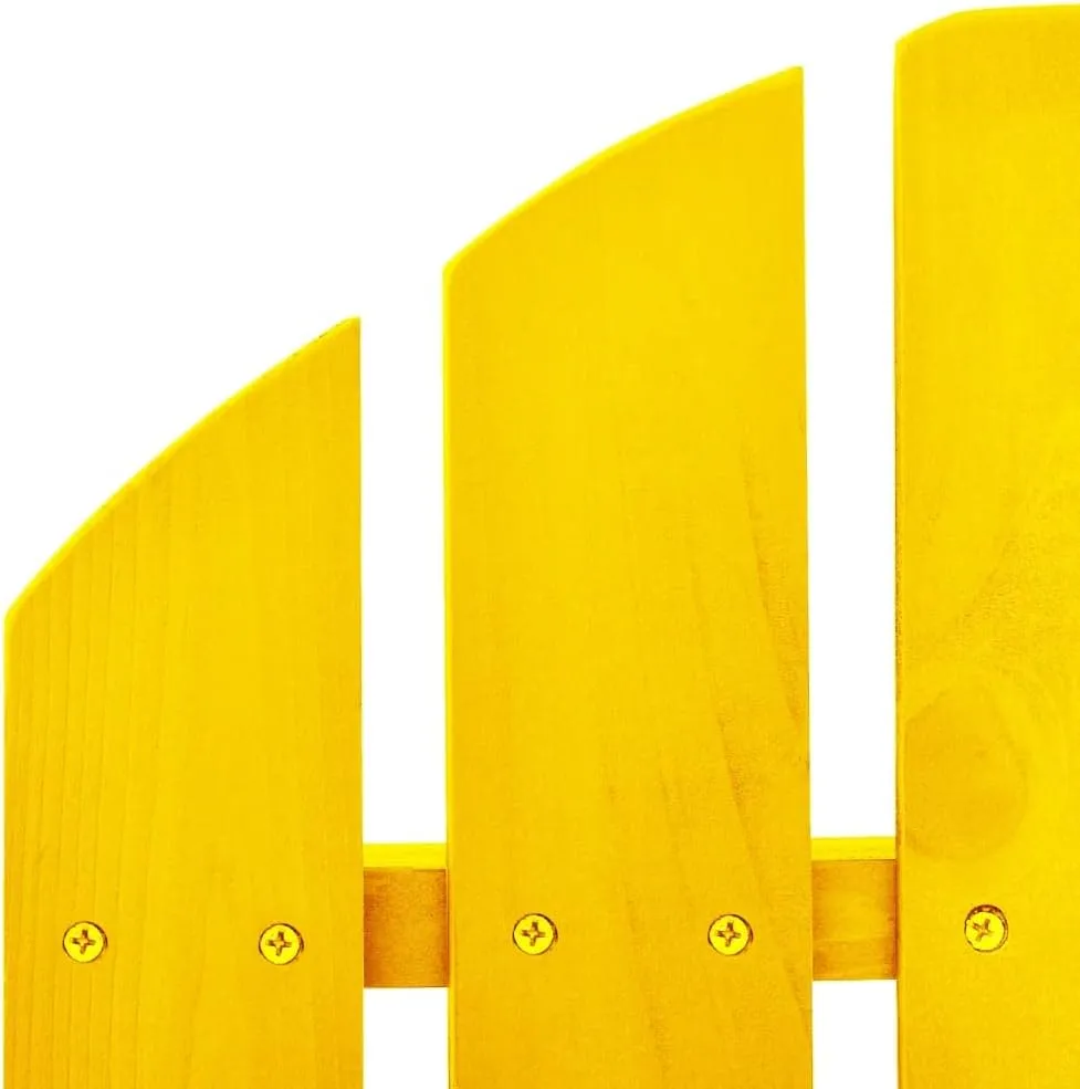 Solid Fir Wood Adirondack Rocking Chair Yellow Outdoor Patio Furniture for Garden Backyard Porch Relaxation with Ergonomic Design & 242.5lb Weight Capacity