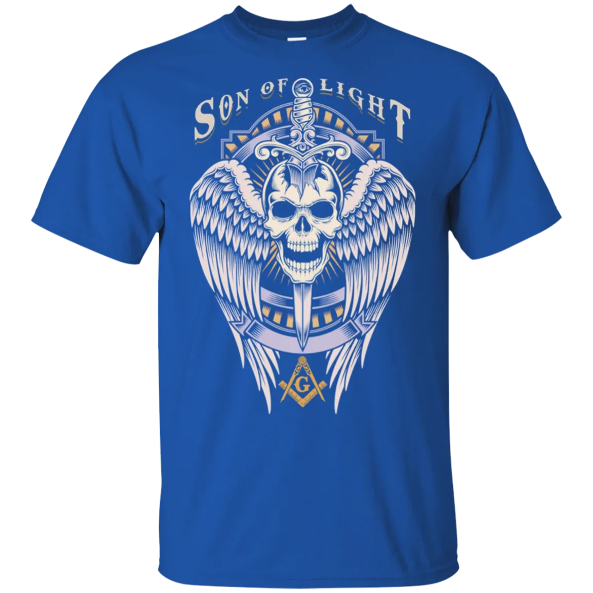 Son Of Light Winged Skull With Sword Freemason Freemason Square & Compass