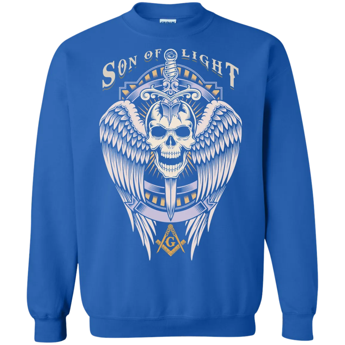 Son Of Light Winged Skull With Sword Freemason Freemason Square & Compass