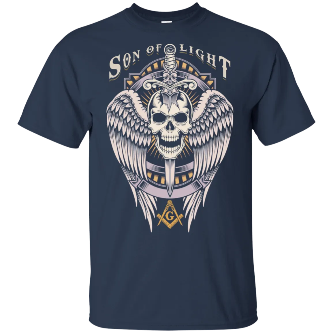 Son Of Light Winged Skull With Sword Freemason Freemason Square & Compass