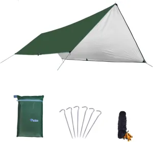 Sosoport Awning Sun Shelter Tent Footprint 3x6m Oxford Groundsheet Beach Shade and Rain Shelter for Camping Random Color