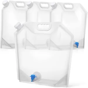 Sosoport Collapsible Water Tanks 4 Pack Transparent Water Jugs with Spout Compact Storage Ideal for Camping Travel