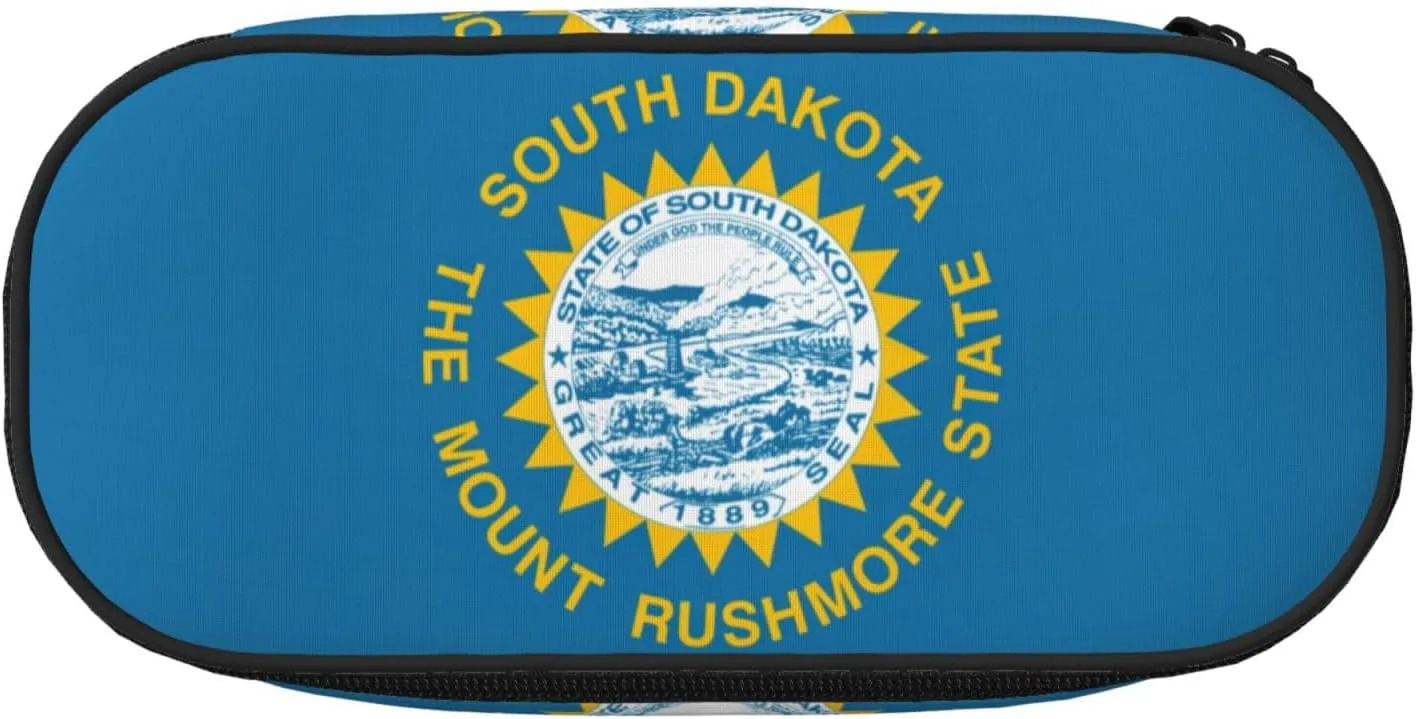 South Dakota Flag Print Simple rectangle Pen bag Storage case for Office supplies,cosmetics,toiletries