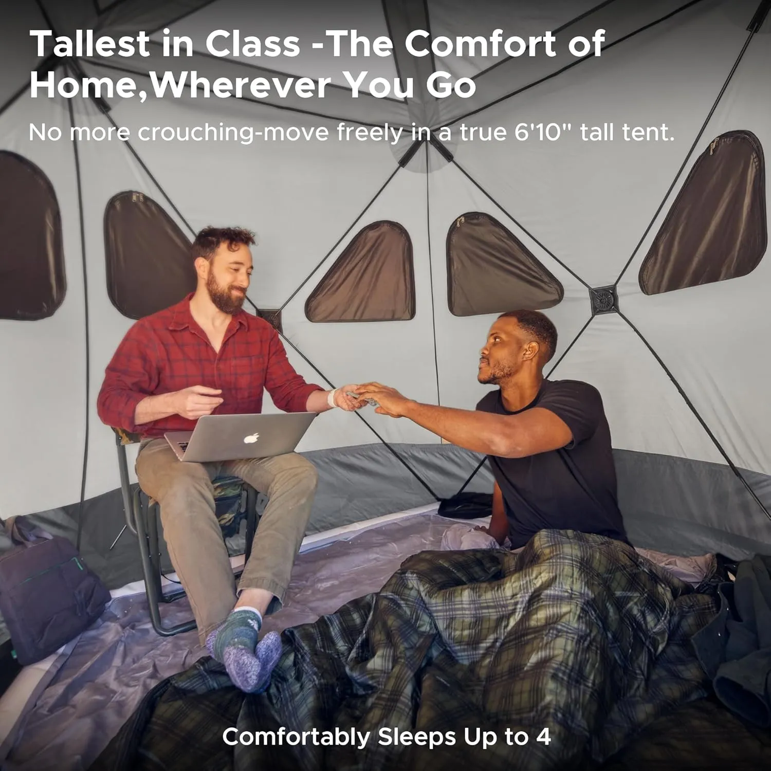 Space Acacia Lite Camping Tent | 2/3/4/8 Person Pop Up Tents for Camping | Lightweight & Durable Beach Tent | Level 7 Wind Resistance, UPF 50  | Quick Setup for Camping & Backyard
