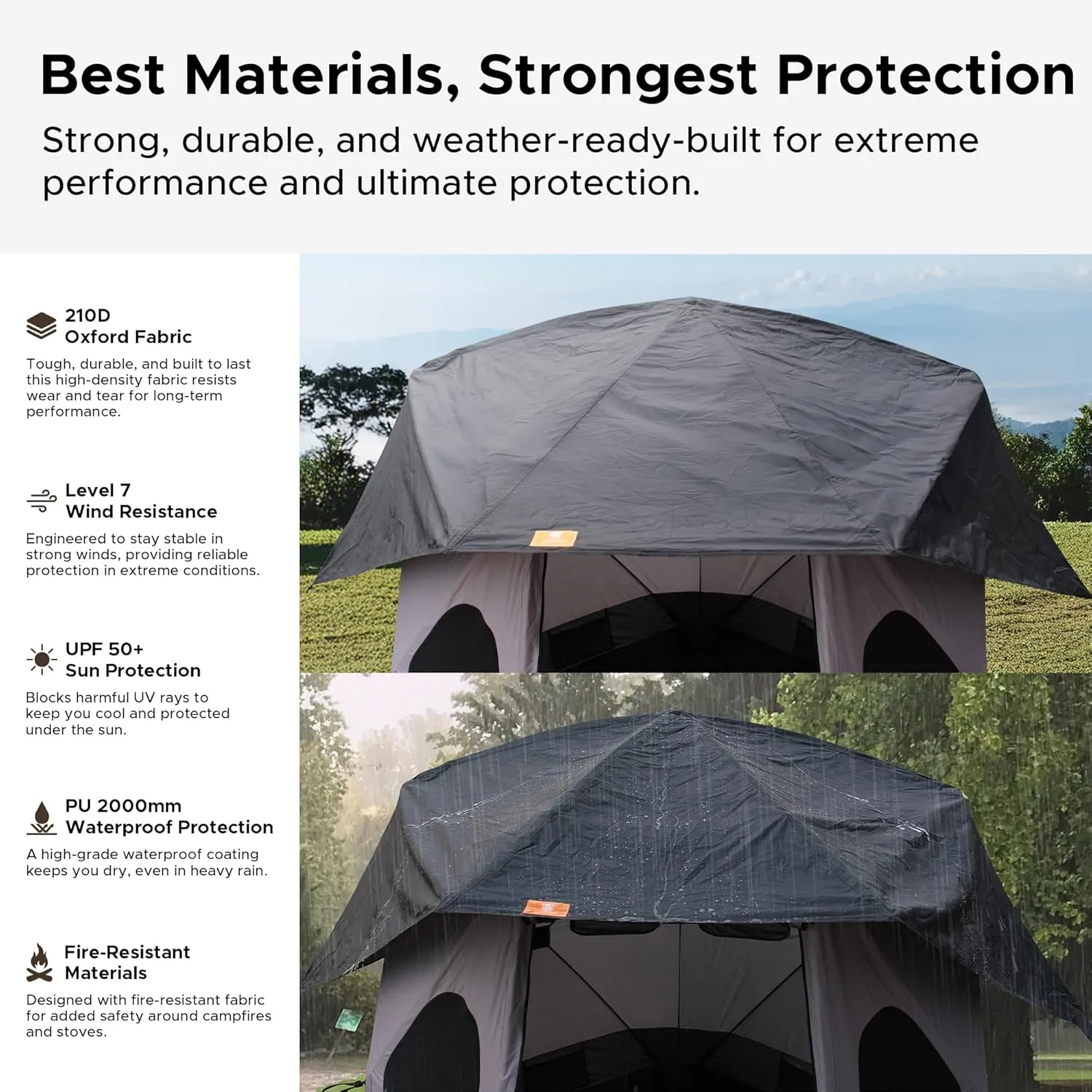 Space Acacia Lite Camping Tent | 2/3/4/8 Person Pop Up Tents for Camping | Lightweight & Durable Beach Tent | Level 7 Wind Resistance, UPF 50  | Quick Setup for Camping & Backyard