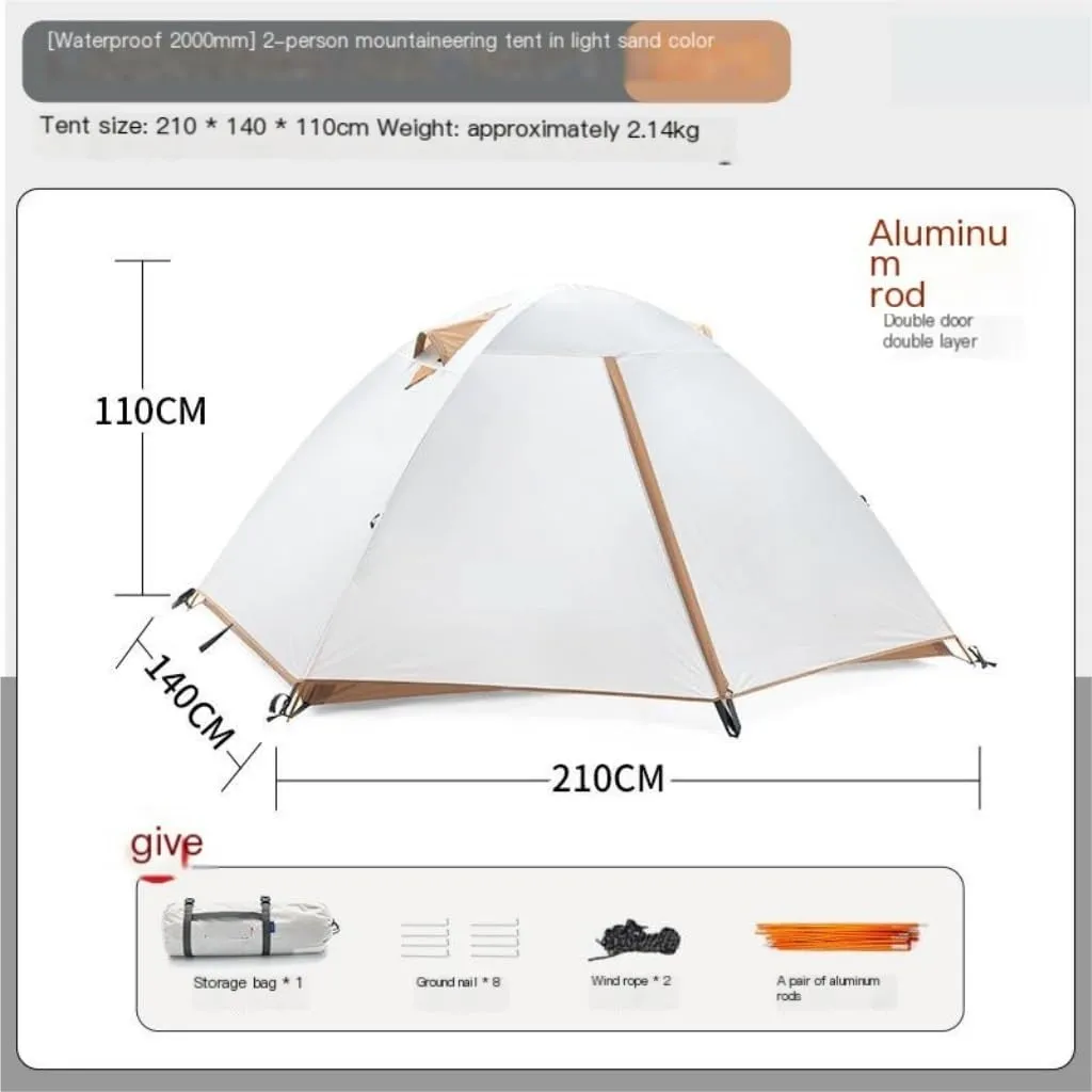 Spacious and Lightweight Outdoor Camping Tent Double Layer Portable Windproof and Rainproof Breathable Tent Mountaineering Tent Outdoor Tent