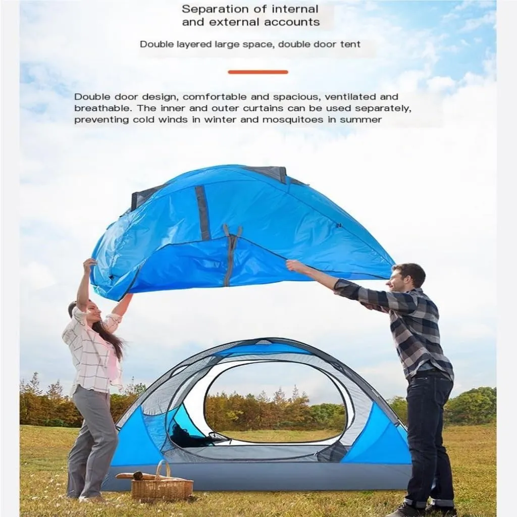 Spacious and Lightweight Outdoor Camping Tent Double Layer Portable Windproof and Rainproof Breathable Tent Mountaineering Tent Outdoor Tent