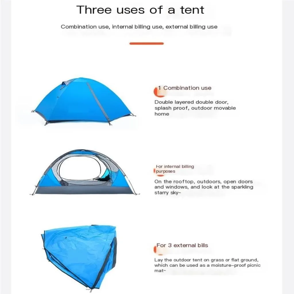 Spacious and Lightweight Outdoor Camping Tent Double Layer Portable Windproof and Rainproof Breathable Tent Mountaineering Tent Outdoor Tent