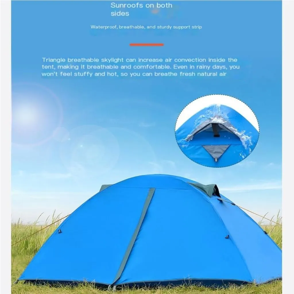 Spacious and Lightweight Outdoor Camping Tent Double Layer Portable Windproof and Rainproof Breathable Tent Mountaineering Tent Outdoor Tent
