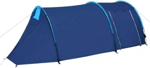 Spacious Waterproof Camping Tent for 4 People, Easy Setup and Durable Design, for Family Adventures, Navy Blue/Light Blue