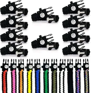 Spark and Shine Paracord Bracelet - Black - Bright LED SOS Light and Ferro Rod with Scraping Tool - Emergency Survival Whistle - 550 Paracord - Perfect Tool for The Outdoors (10)