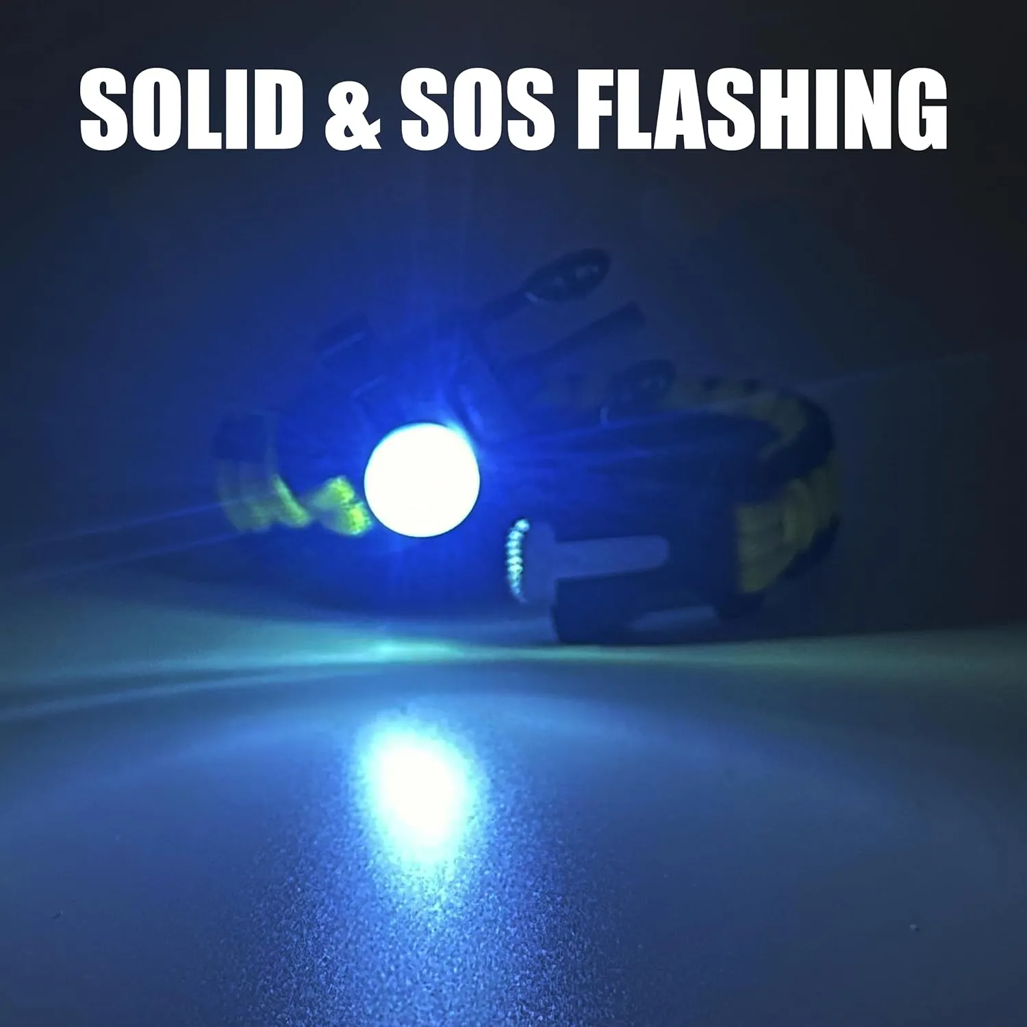 Spark and Shine Paracord Bracelet - Black - Bright LED SOS Light and Ferro Rod with Scraping Tool - Emergency Survival Whistle - 550 Paracord - Perfect Tool for The Outdoors (10)