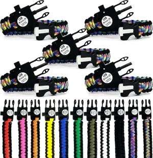 Spark and Shine Paracord Bracelet - Rainbow CAMO - Bright LED SOS Light and Ferro Rod with Scraping Tool - Emergency Survival Whistle - 550 Paracord - Perfect Tool for The Outdoors (5)