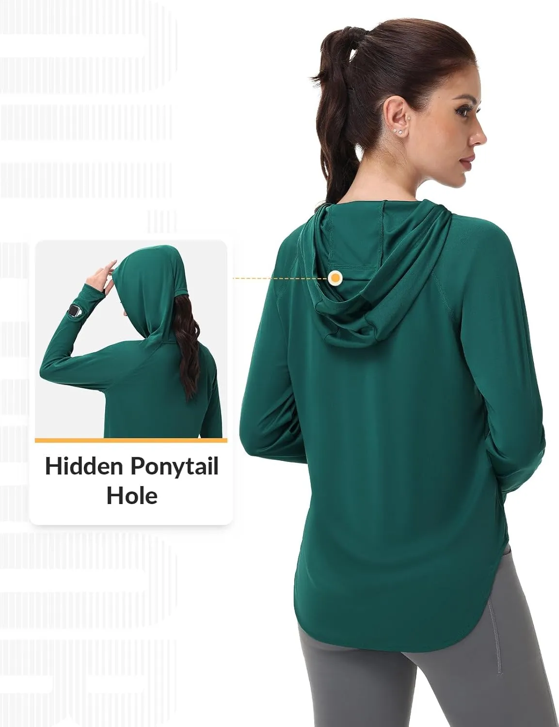 SPEXIAL Women's UPF 50  Sun Shirt SPF Long Sleeve Fishing Hiking Shirts with Hoodie UV Protection Lightweight Outdoor