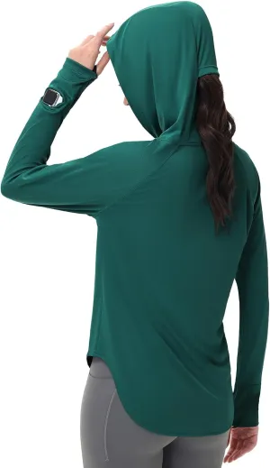 SPEXIAL Women's UPF 50  Sun Shirt SPF Long Sleeve Fishing Hiking Shirts with Hoodie UV Protection Lightweight Outdoor