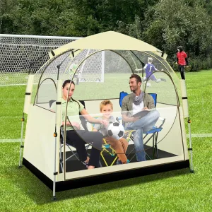 Sport Tent with Removable Top Cover and Sealed Floor - 4 Ventilation Ports All Weather Tent - Mesh Windows Clear View Tent - Perfect for Outdoor Activities