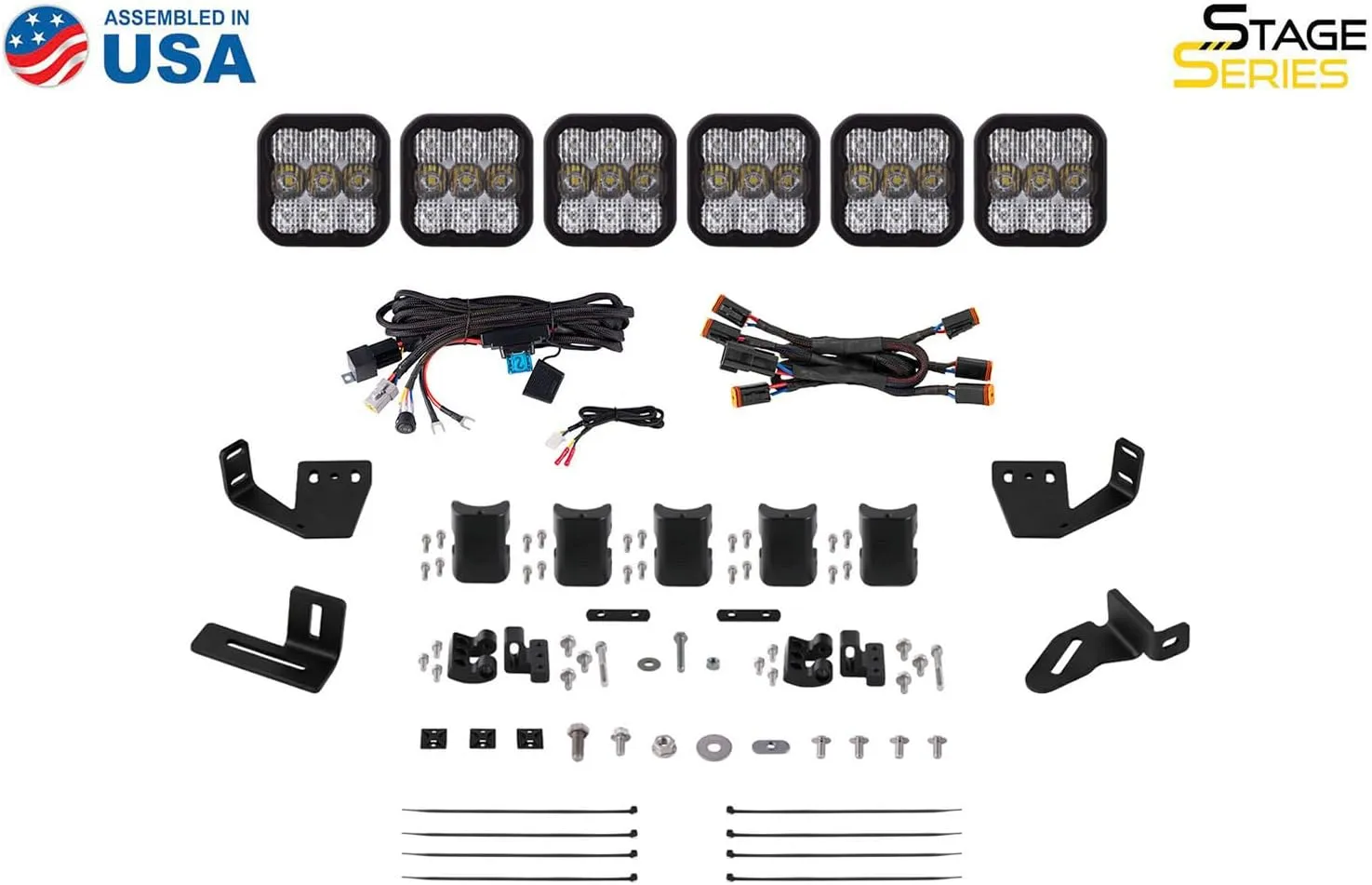 SS5 7-Pod CrossLink Lightbar Kit compatible with Prinsu/Sherpa Roof Racks, Bracket Only