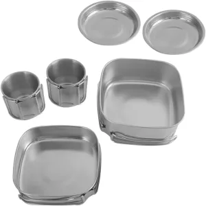Stainless Steel Camping Cookware Set Portable Pot Kitchen Pots Pans Camping Supplies Outdoor Cooking Pan
