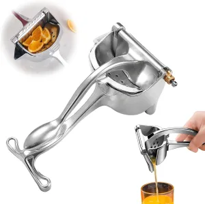 Stainless Steel Lemon Squeezer - Heavy Duty Manual Citrus Juicer for Lemon, Lime, Orange & Grapefruit with Ergonomic Handle for Kitchen (1)