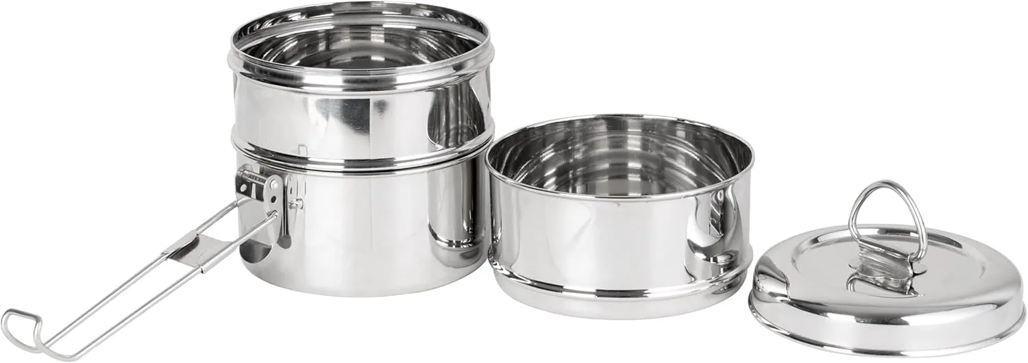 Stainless steel Lunch Box For Kids, Toddlers & Adults, Indian Tiffin Bento Box - Three Compartment Food Storage Containers For Work/School/Office/Camping, Dishwasher safe (3 Tier)