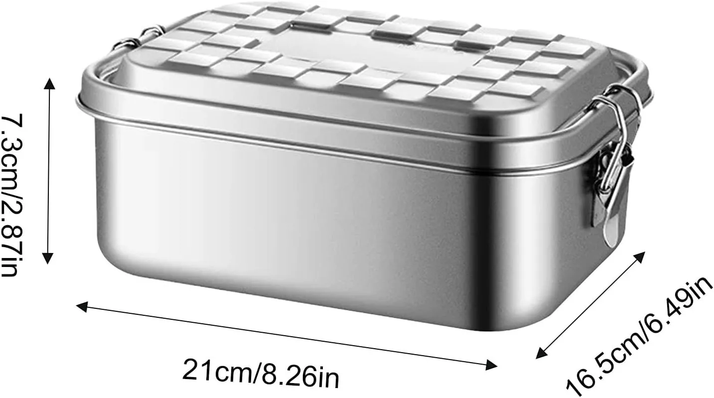 Stainless Steel Lunch Container, Stainless Steel | Metal Airtight Metal Lunch Container with Lids for Travel and Work