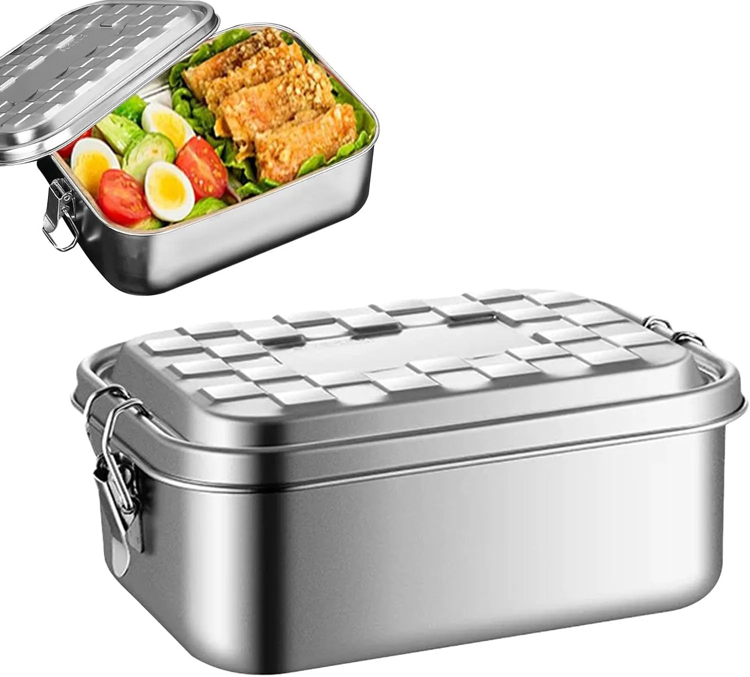 Stainless Steel Lunch Container, Stainless Steel | Metal Airtight Metal Lunch Container with Lids for Travel and Work
