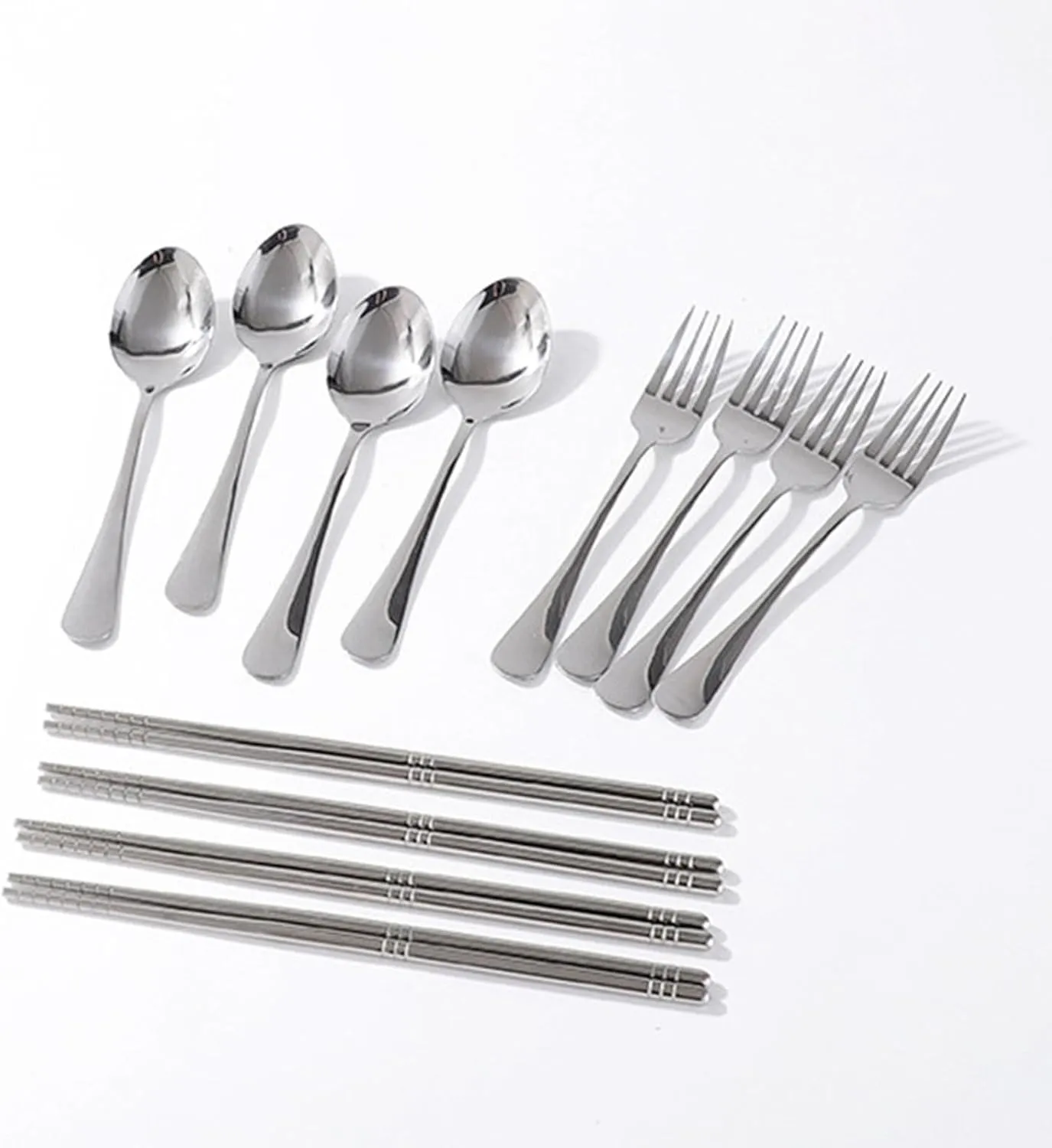 Stainless Steel Plates and Bowls Camping Set Small and Large Dinnerware for Kids, Adults, Camping Family, Hiking, Beach