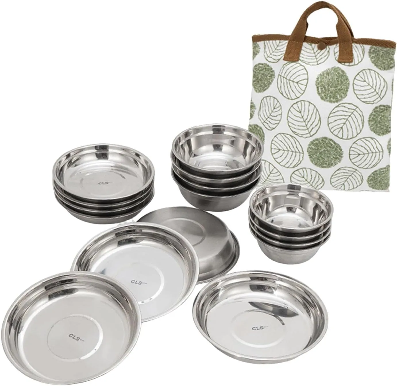 Stainless Steel Plates and Bowls Tableware Bowl Plate Kit Lightweight Food Container Camping Mess Set for Self Driving BBQ