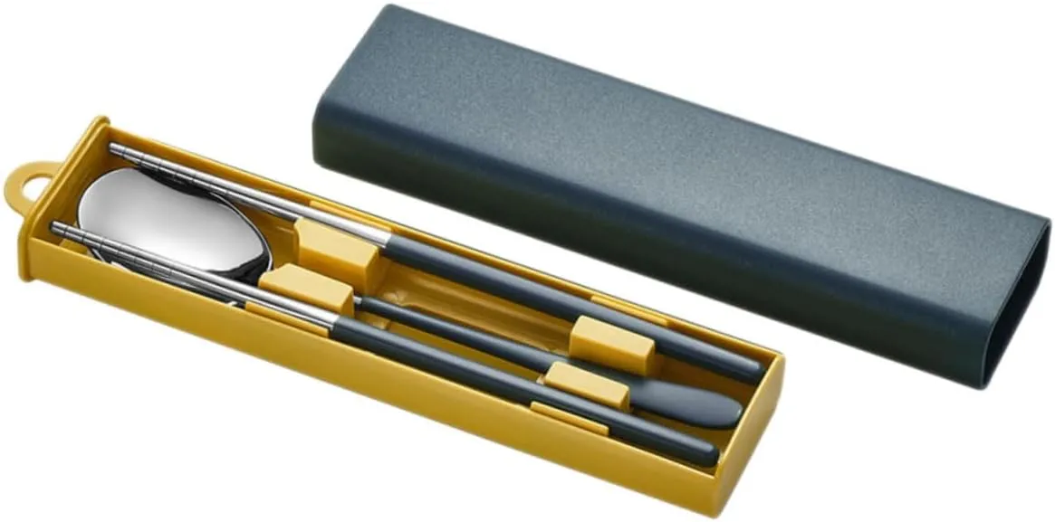 Stainless Steel Silverware Set Portable Dinner Spoon Chopstick Food Tableware