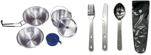 Stansport 1 Person Mess Kit with Stainless Steel Utensil Set