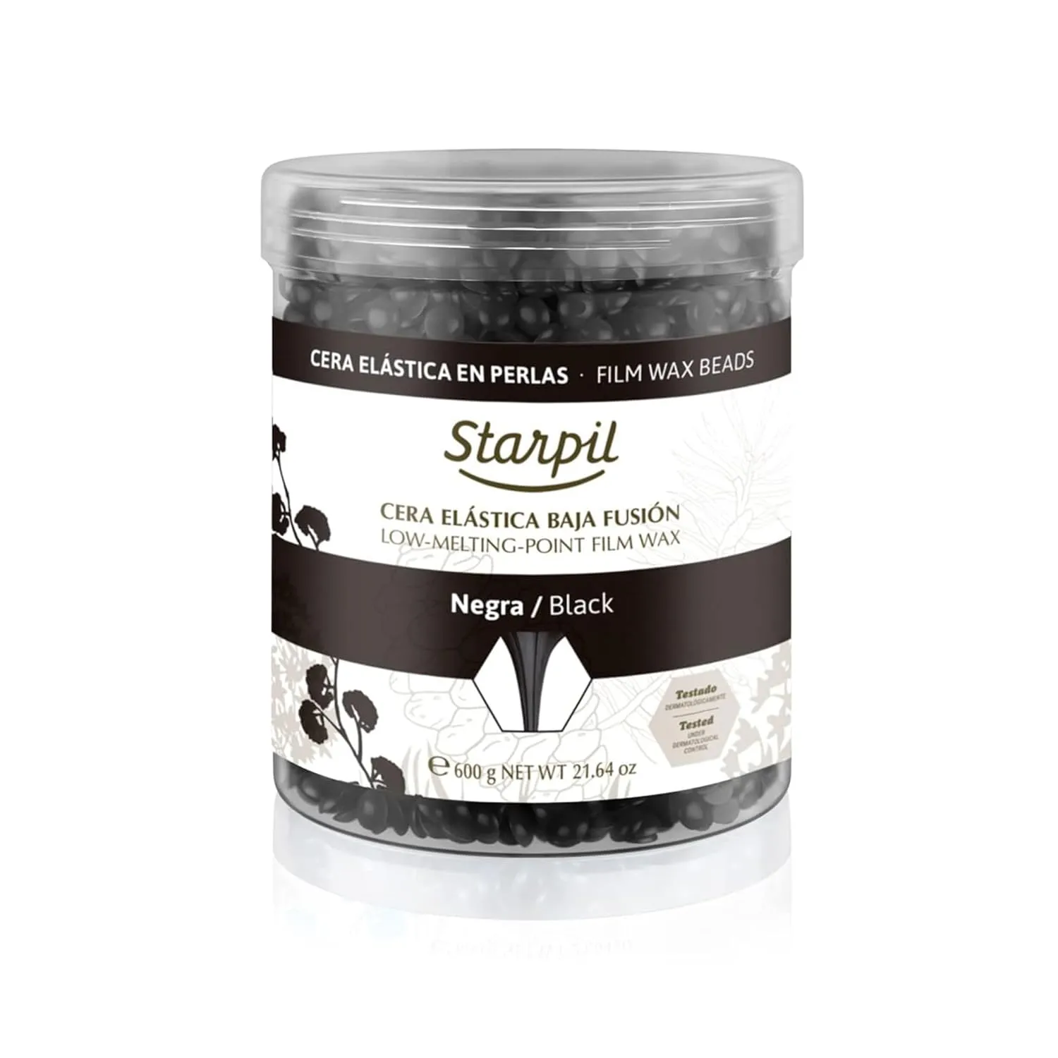 Starpil Wax 600g / 1.3 lb Black Hard Wax Beads for Painless Hair Removal, Stripless Wax Beads, Polymer Blend Low Temperature Wax for Face, Bikini, Brazilian, Legs, Underarm, Back and Chest