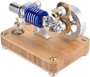 Stirling Engine Model Kit, Hot Air Engine Kit Mechanical Stirling Engine Motor Model, Metal DIY Assembly Stirling Motor Electricity Generator Engine Science Kit for Adults