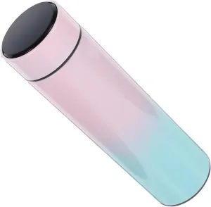 STOBAZA Portable Insulated Stainless Steel Water Bottle with LCD Temperature Display Thermal Flask for Travel Sports and Daily Use Gradient Pearl Design Leakproof and