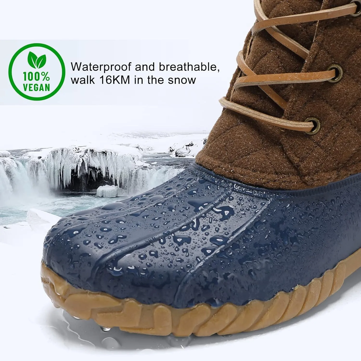 STQ Duck Boots for Women Waterproof Winter Boots Quilted Snow Boots