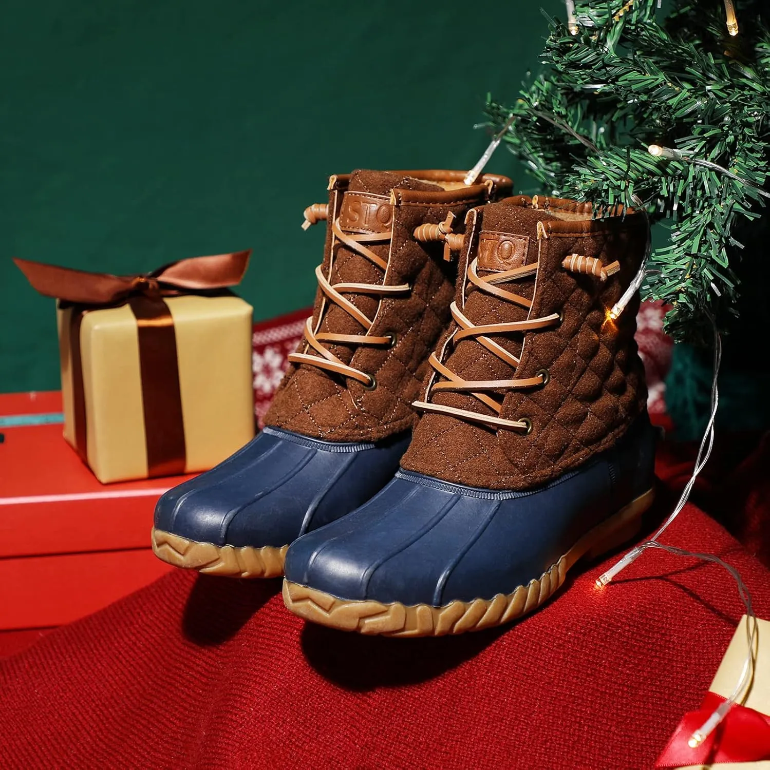 STQ Duck Boots for Women Waterproof Winter Boots Quilted Snow Boots