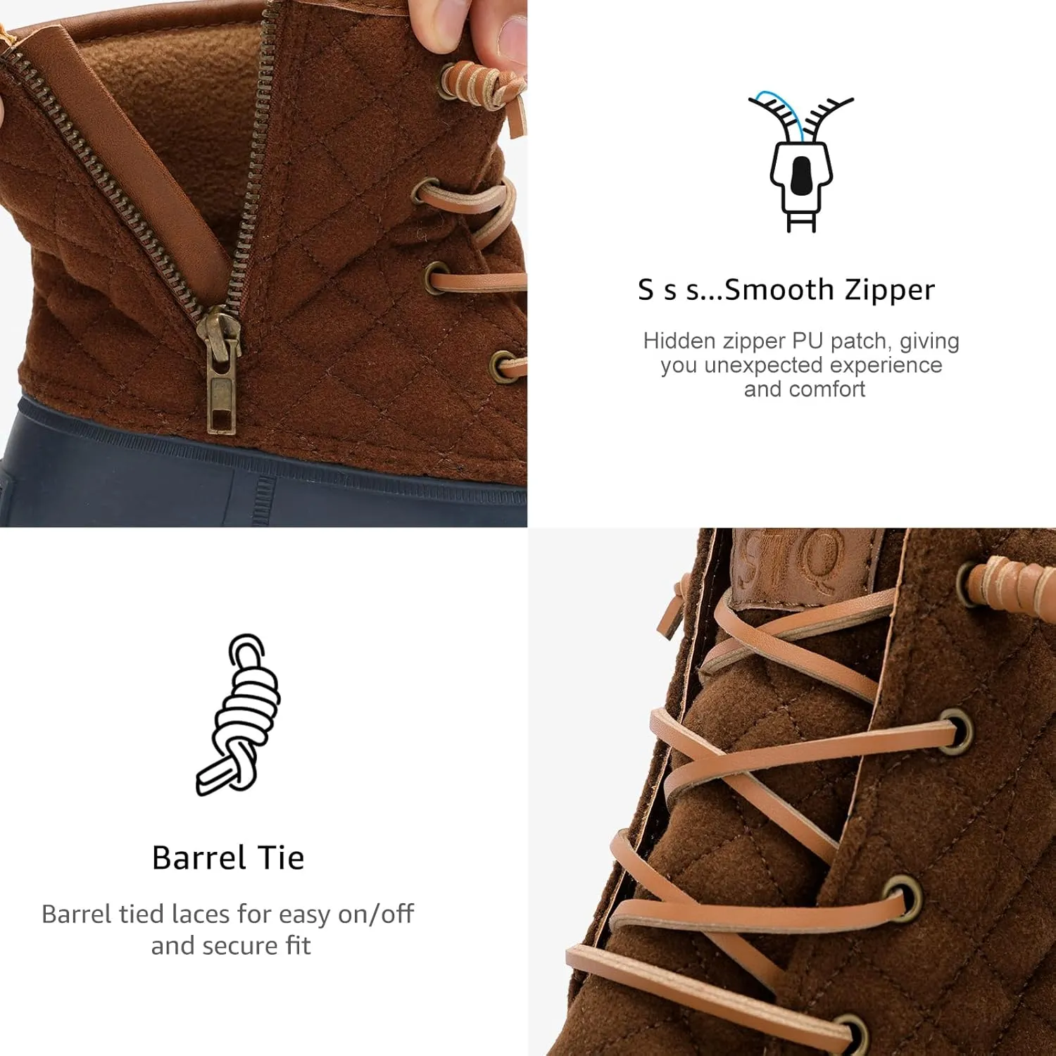 STQ Duck Boots for Women Waterproof Winter Boots Quilted Snow Boots