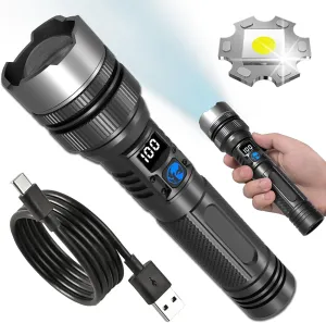 Strictrigid Flashlight, 2000 High Lumens Strictrigid Survival Flashlight, The Ultimate Tactical Flashlights, IPX5 Waterproof, Mechanical Zoomable, Emergencies Handheld Torch for Outdoor (1PC)